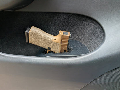 Custom-fit Tesla Model Y door pocket holster with no-drill installation